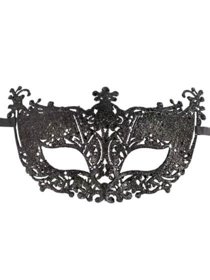 Black Glitter Lace Mask