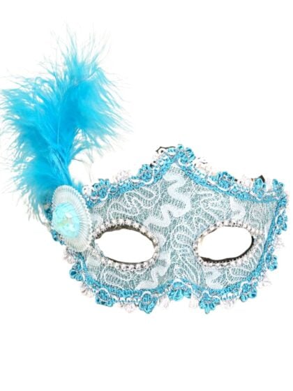 Blue Lace Feather Mask