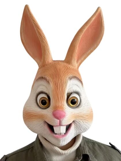 Brown Rabbit Latex Mask