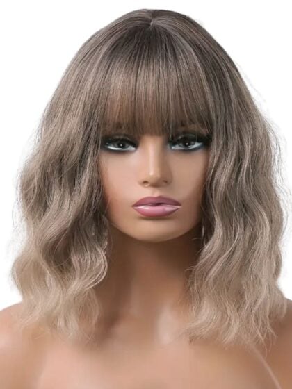 Dark Blonde Wavy Bob Wig