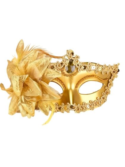 Gold Flower Masquerade Mask