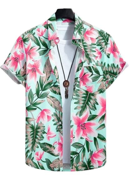 Pink Flower Hawaiian Shirt