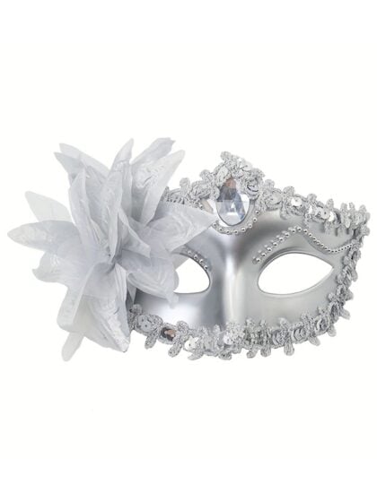 Silver Flower Masquerade Mask