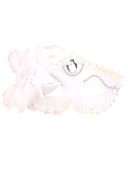 White Flower Masquerade Mask