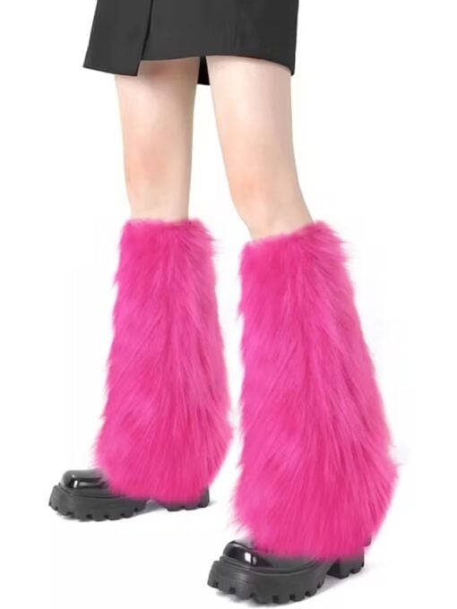 Pink Fur Leg Warmers