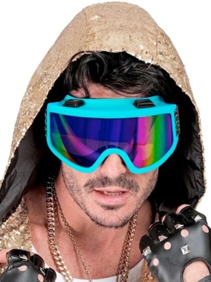 Blue Retro Ski Goggles
