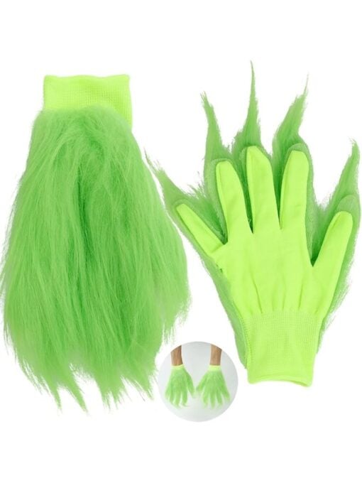 Green Fuzzy Monster Gloves