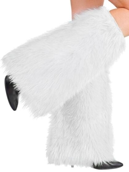 White Plush Leg Warmers
