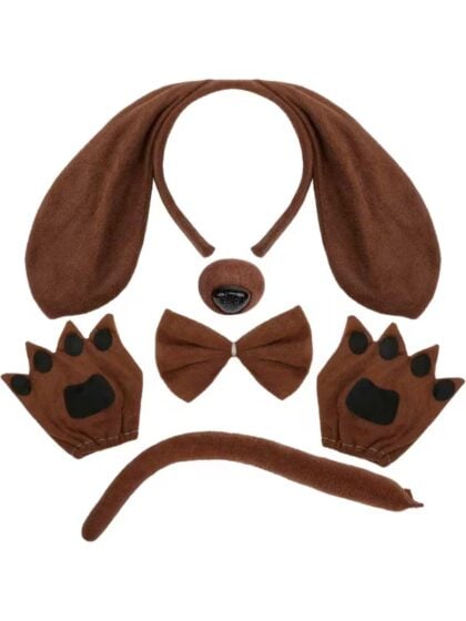 6pc brown dog set
