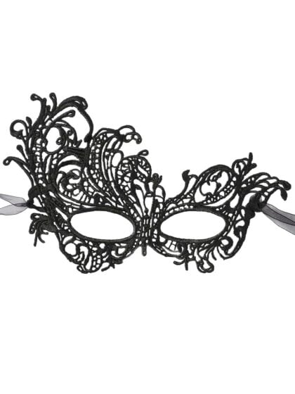 Black Flare Lace Mask floral masquerade