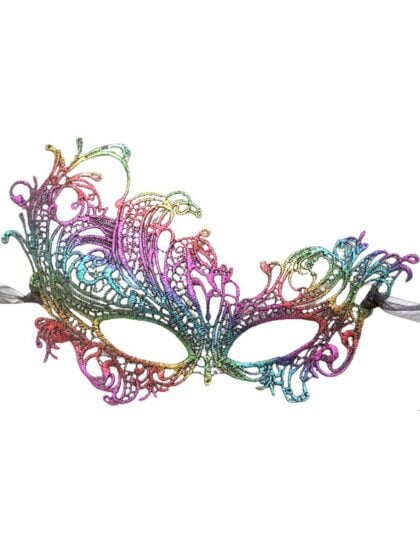 Metallic Rainbow lace Mask