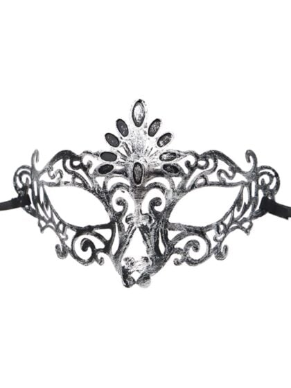 Midnight Silver Filigree Mask