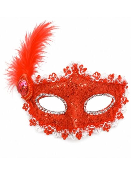 Red Diamante Lace Mask