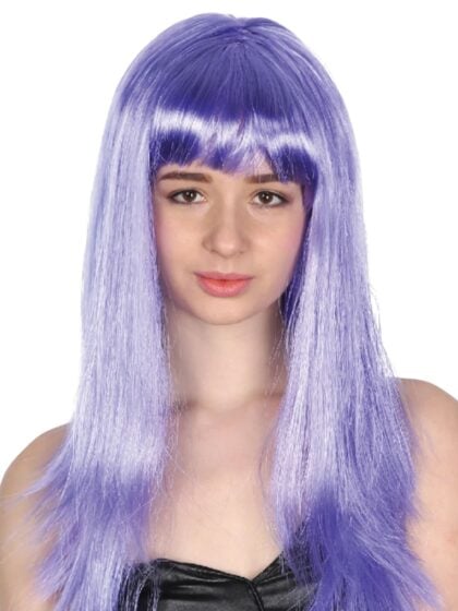Purple long wig with fringe