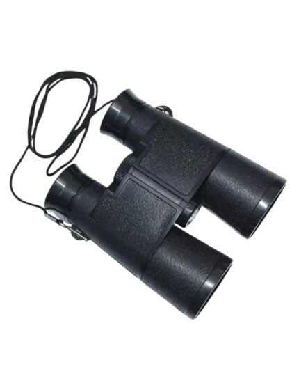 Black toy binoculars costume accessory with neck strap
