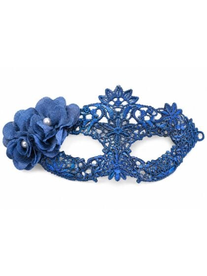 Blue Floral Lace Mask