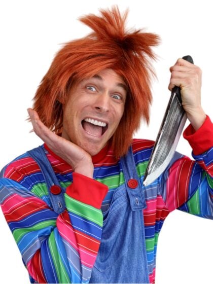 Orange Chucky wig for horror killer doll Halloween costumes