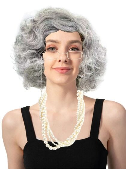 Grey Grandma Wig