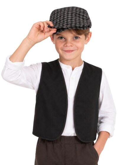 Black Kids Colonial Vest for children with an open front