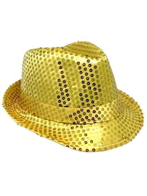 Gold Sequin Trilby Hat