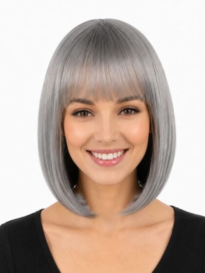 Grey bob wig