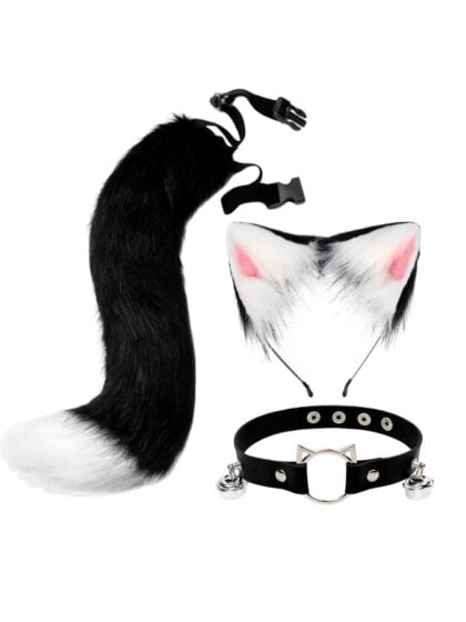 Black and white cat costume set
