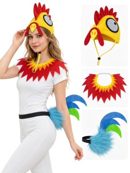 Hei Hei Chicken Costume Accessory Set with hat tail and collar