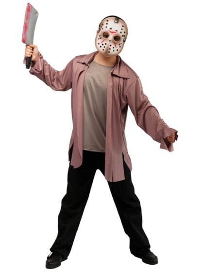 Jason Voorhees costume with mask shirt and jacket for halloween