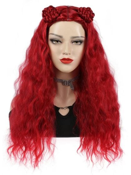Red Descendants Wig long wavy with with braided buns from rise of red movie