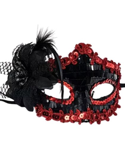 Red Sequin Masquerade Mask