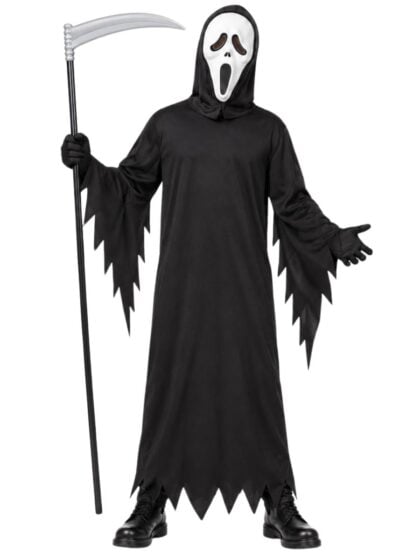 Scream Ghost Costume with long robe, mask and gloves.