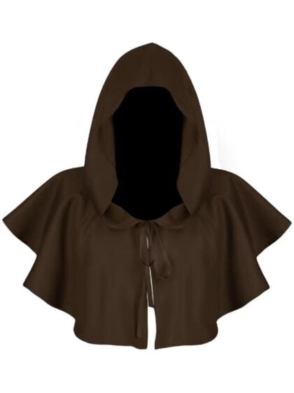brown medieval hooded cowl