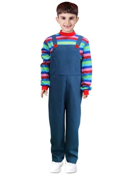 kids chucky costume creepy doll halloween outfit